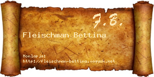Fleischman Bettina névjegykártya